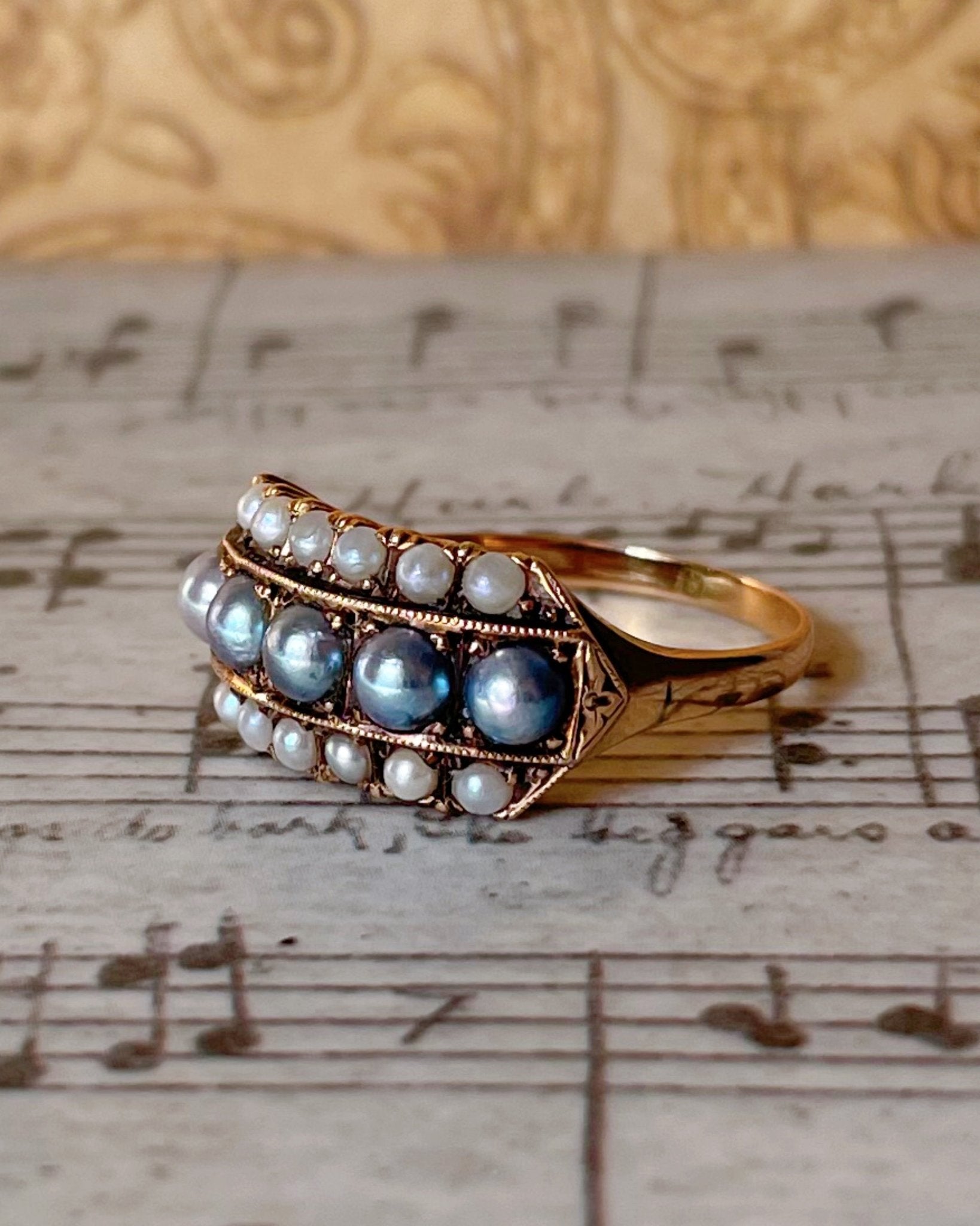 Victorian 14k Rose Gold and Pearl Ring - Clover Collective Antiques