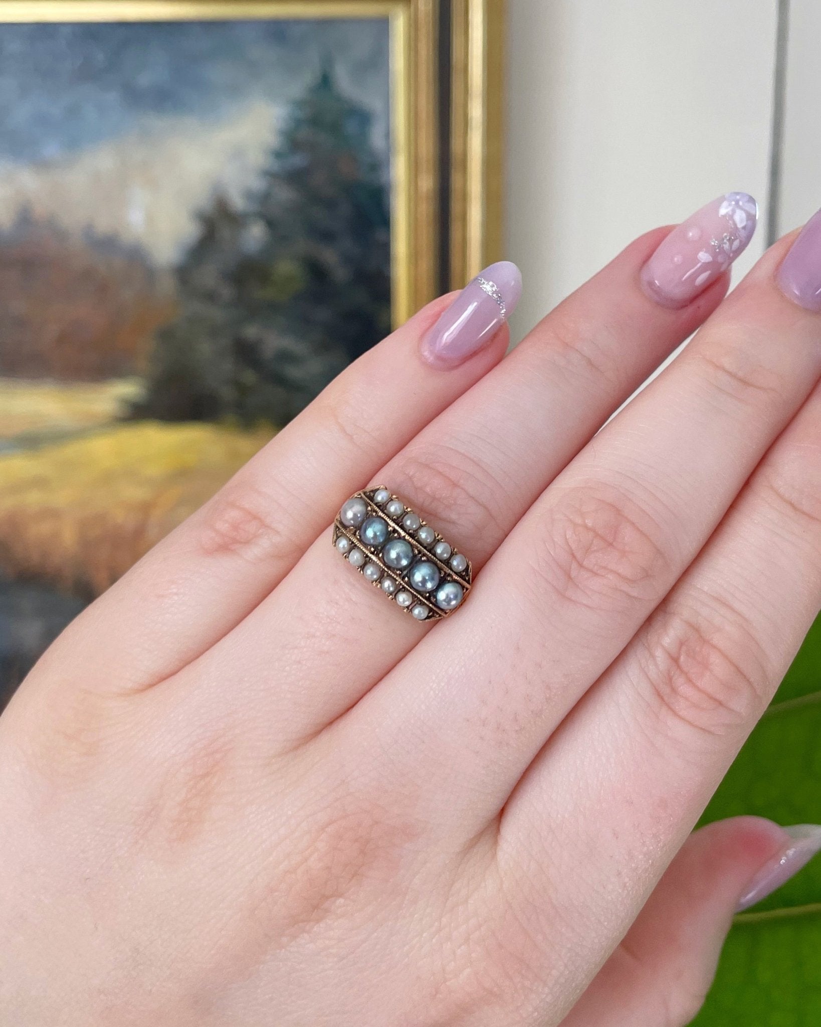 Victorian 14k Rose Gold and Pearl Ring - Clover Collective Antiques