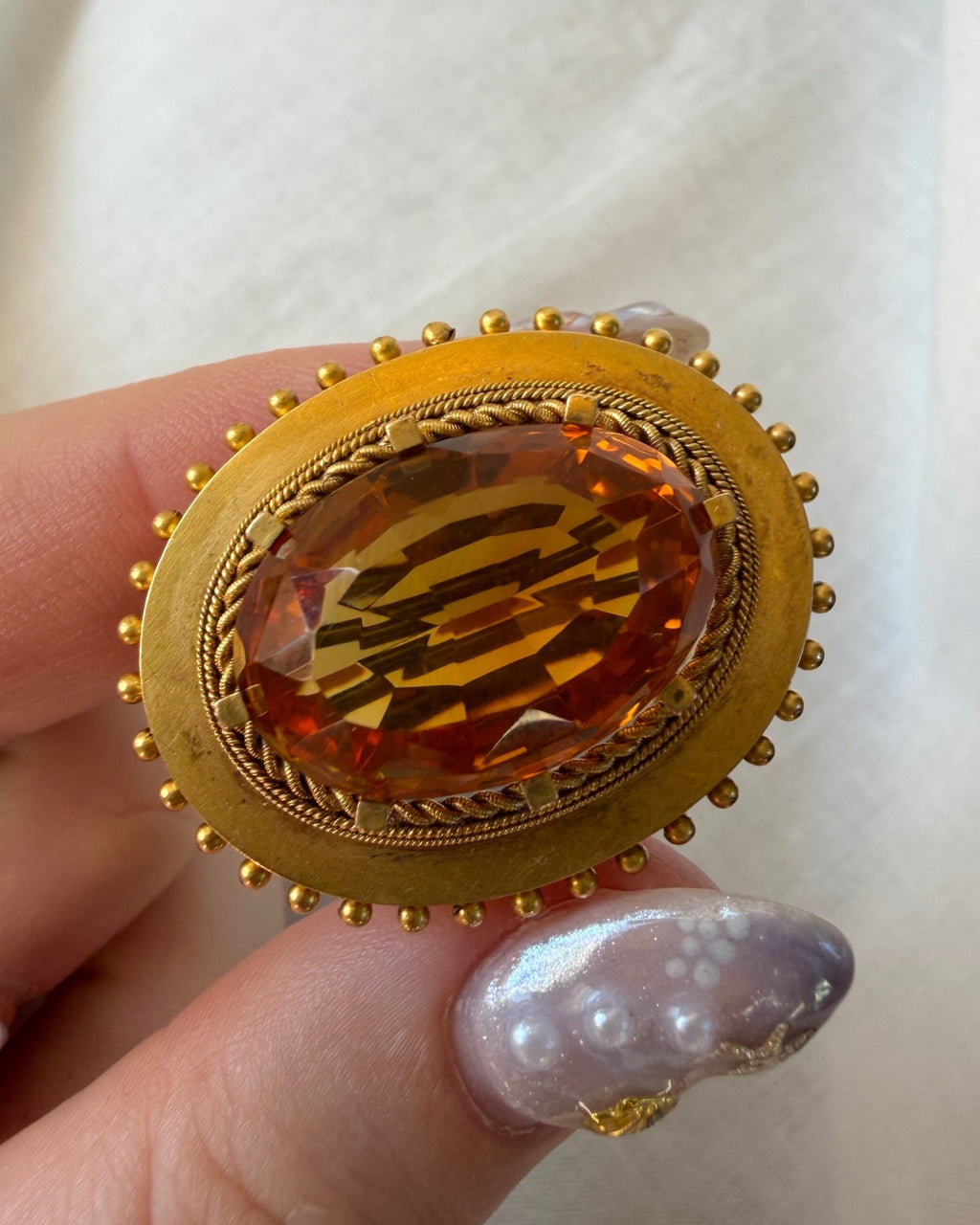 Victorian 15k Yellow Bloomed Gold and Citrine Brooch - Clover Collective Antiques