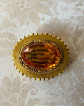 Victorian 15k Yellow Bloomed Gold and Citrine Brooch - Clover Collective Antiques