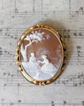 Victorian 18k Yellow Gold and Shell Cameo Brooch - Clover Collective Antiques