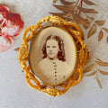Victorian 18k Yellow Gold Mourning Reversible Swivel Photo Brooch/Pendant - Clover Collective Antiques