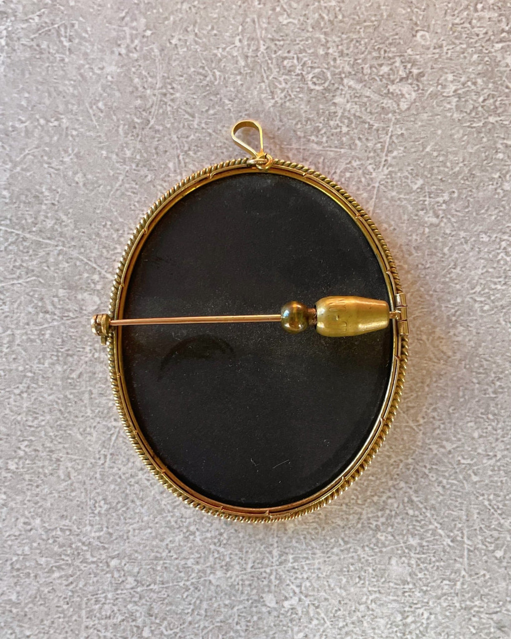 Victorian 18k Yellow Gold Pietra Dura Floral Pendant Brooch - Clover Collective Antiques