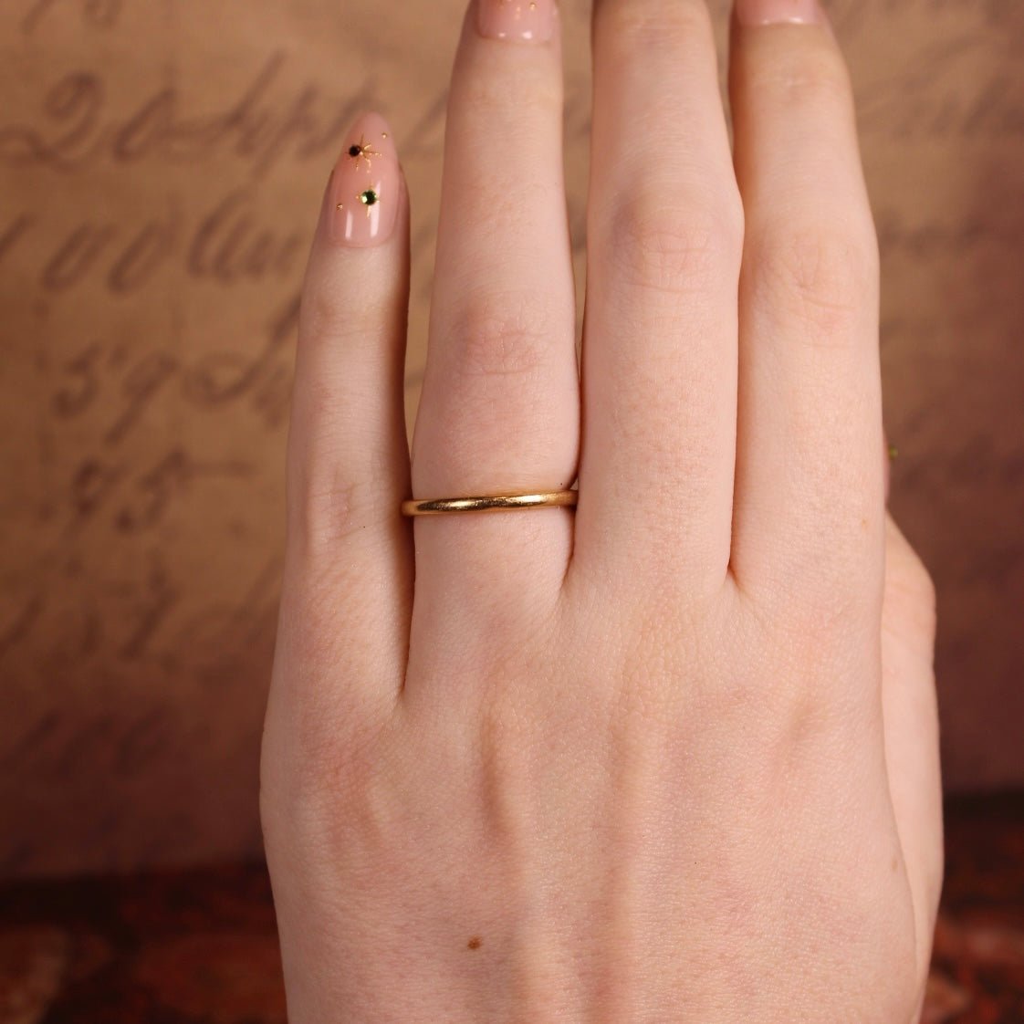 Vintage 14k Yellow Gold 2mm Band Ring - Clover Collective Antiques
