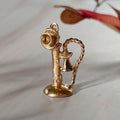 Vintage 14k Yellow Gold Candlestick Telephone Charm - Clover Collective Antiques