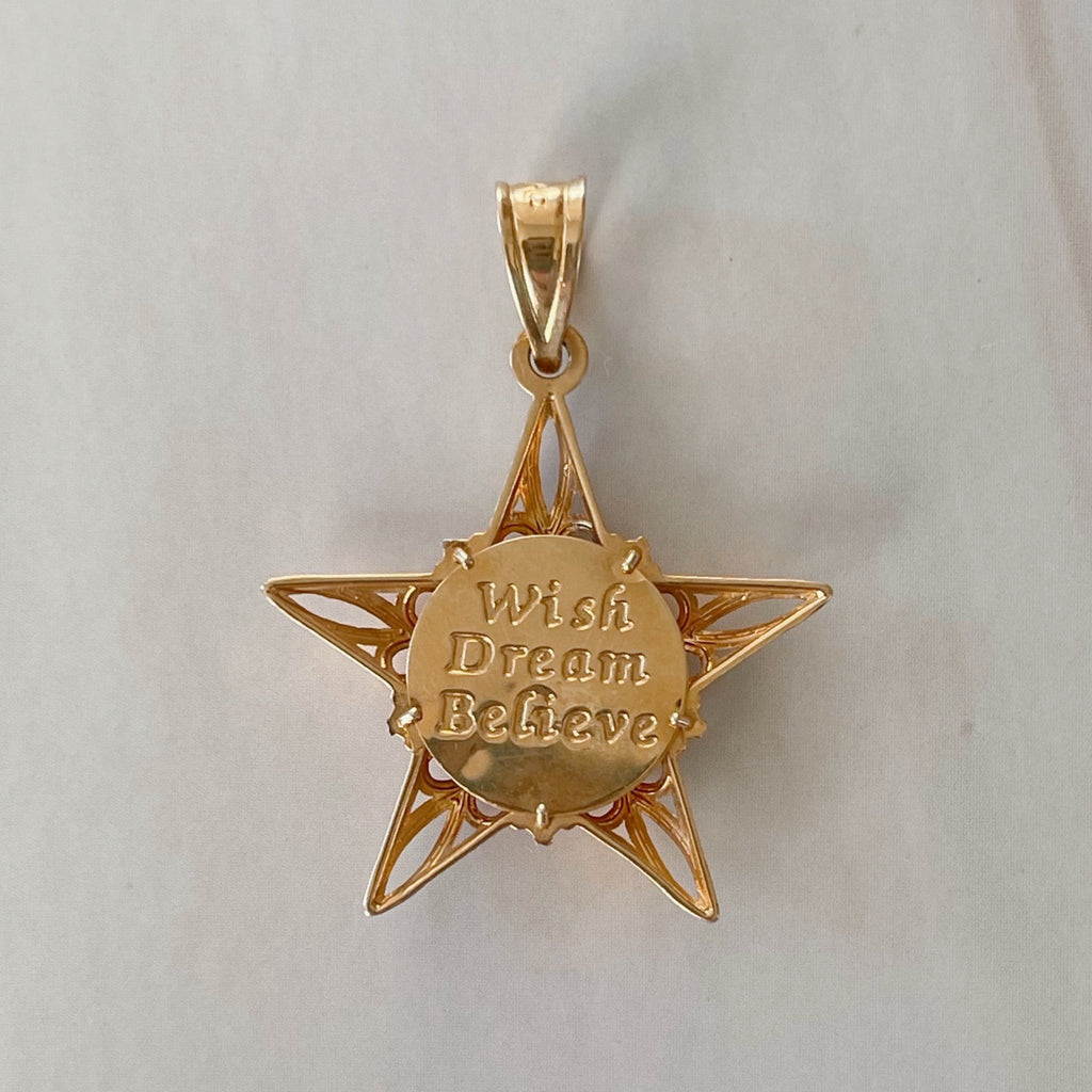 Vintage Michael Anthony 14k Two - Tone Gold and Diamond Star Pendant - Clover Collective Antiques