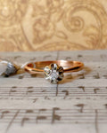 Vintage Soviet Kiev Jewelry Company 14k Two - Tone Gold and Cubic Zirconia Buttercup Deadstock Ring - Clover Collective Antiques